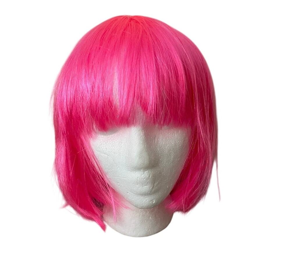New Womens Size OS Pink Halloween Wig